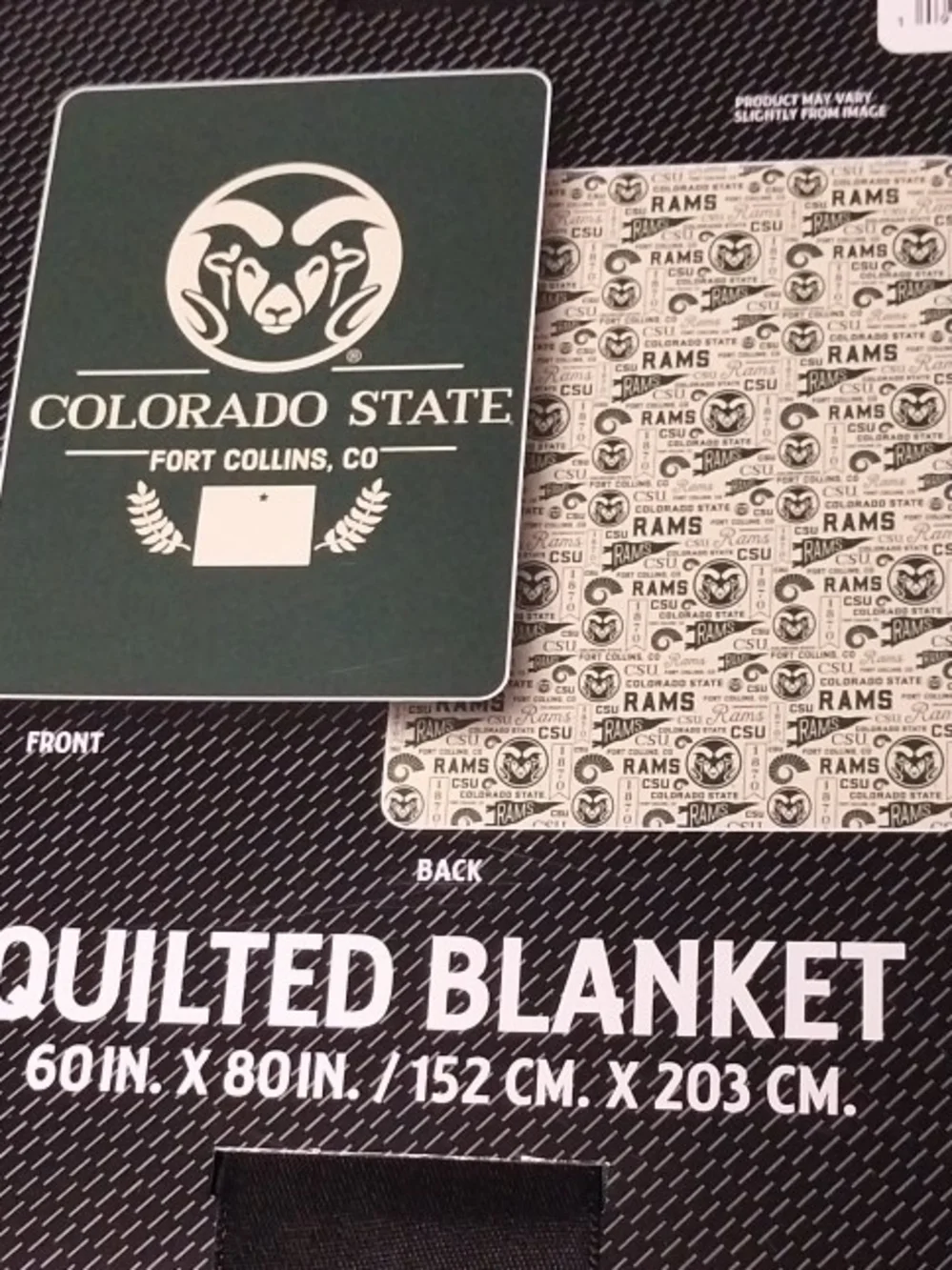 Quilted Blanket - Green/Cream Colorado State Rams 60x80